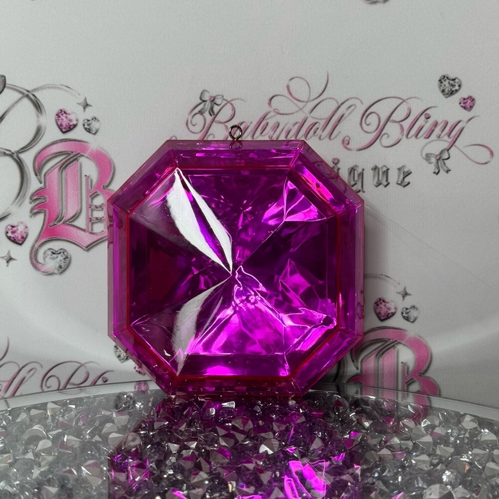 Pink Gem ornament Shaped Decorative Piece decor Christmas large jewel